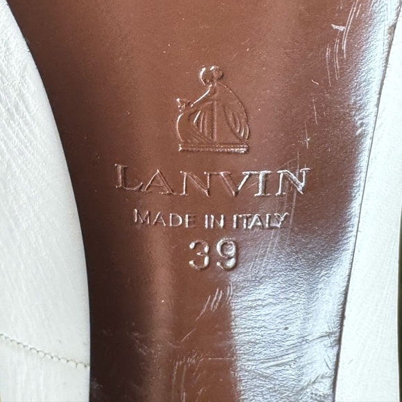 Lanvin White Leather Platform Heels - Size 39 - Picture 7 of 7